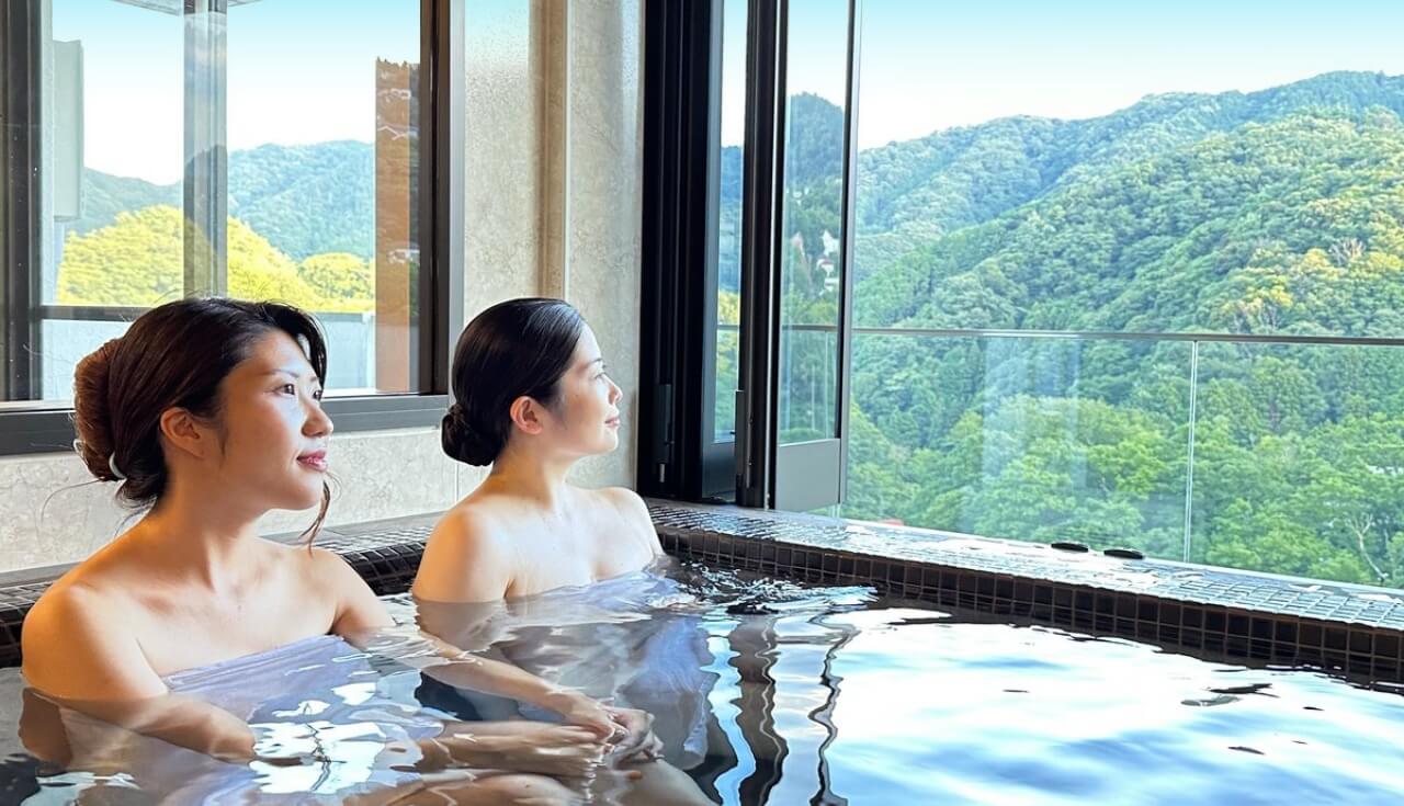 24時間温泉入浴が自由に楽しめる至福のひととき。